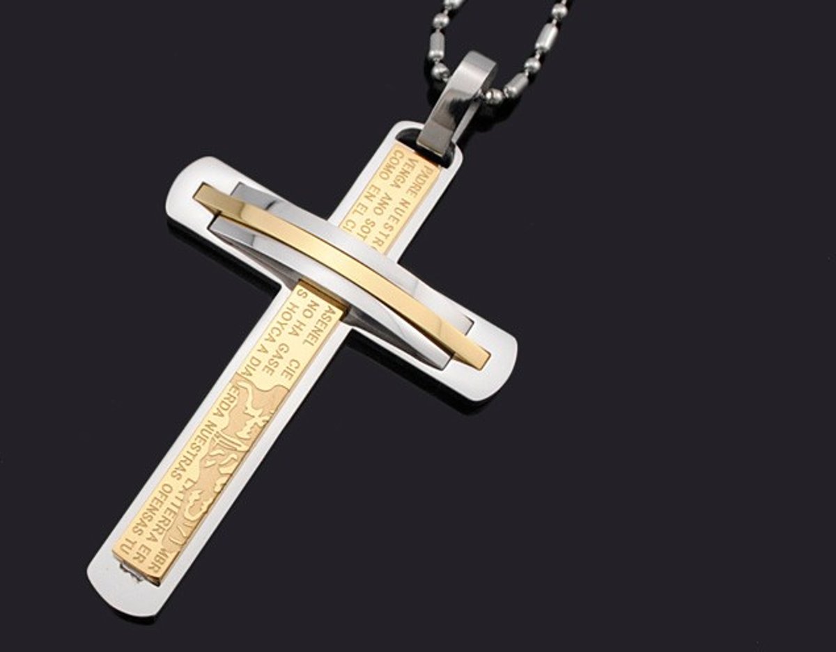 Spartan Cross | Stainless Steel | Minimalist Style | Jezus Kruisje Ketting | Zilver & Goud Kleurig